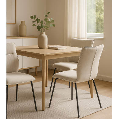 Silla Roma tapizada en tela y símil napa – Pack 2 unidades