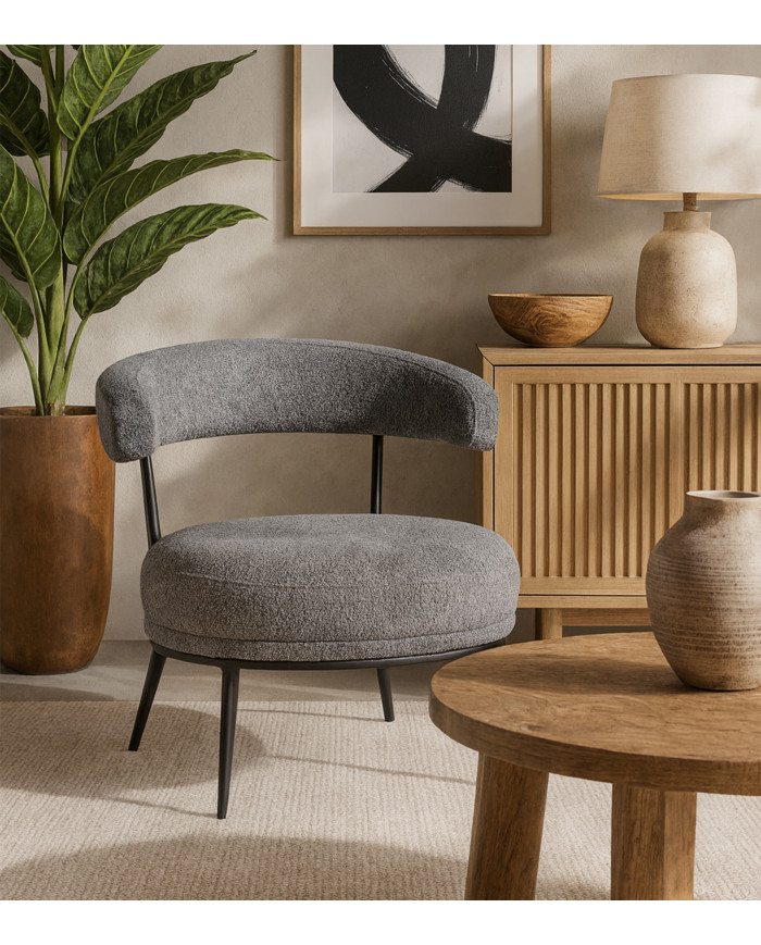 Butaca Asis – Tapizado Teddy y patas metálicas, ideal para cualquier espacio