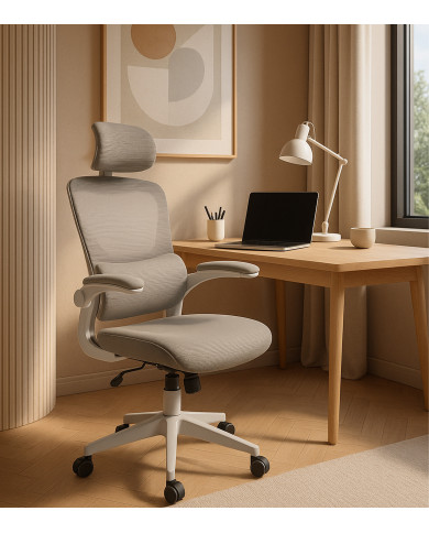 Silla de escritorio Aron ergonómica con refuerzo lumbar y reposacabezas regulable Silla de escritorio Aron ergonómica con refuerzo lumbar y reposacabezas regulable