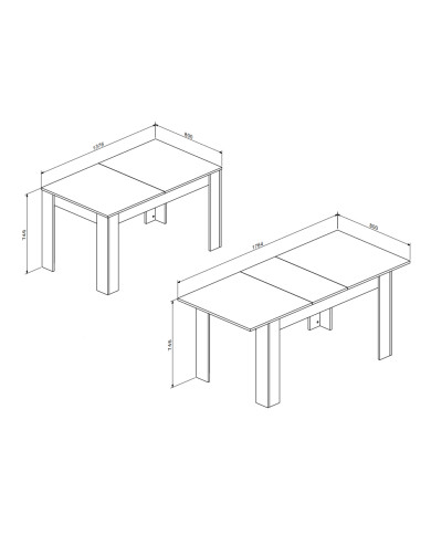 Mesa de comedor extensible Uki de 140 a 180 cm – Moderna y funcional Mesa de comedor extensible Uki de 140 a 180 cm – Moderna y funcional