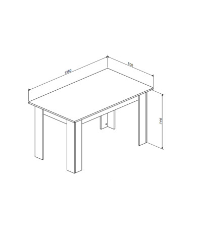 Mesa de comedor Uki 140x90 cm – Moderna, robusta y funcional Mesa de comedor Uki 140x90 cm – Moderna, robusta y funcional