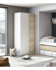 Armario Tomy 3 puertas – Con barra de colgar y estantes fijos