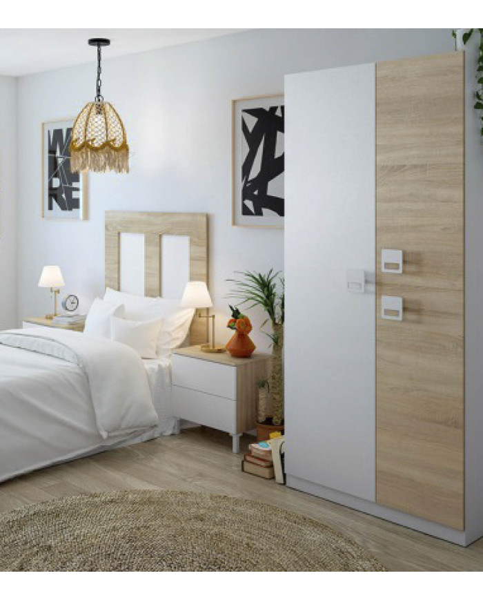 Armario Tomy 3 puertas – Con barra de colgar y estantes fijos