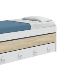 Cama nido Tomy con estantes – Doble cama y almacenaje práctico