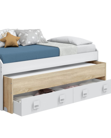 Cama nido Tomy con estantes – Doble cama y almacenaje práctico Cama nido Tomy con estantes – Doble cama y almacenaje práctico