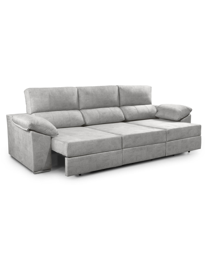 Sofá Silvi – Sofá deslizante con cabeceros reclinables y patas bajas