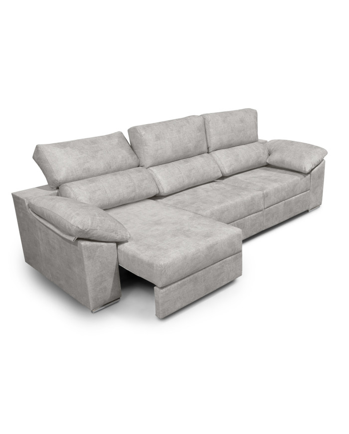 Sofá Silvi – Sofá deslizante con cabeceros reclinables y patas bajas