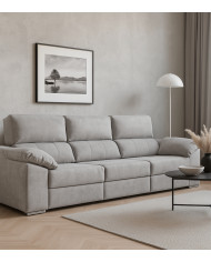 Sofá Silvi – Sofá deslizante con cabeceros reclinables y patas bajas