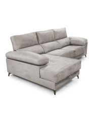 Sofá Chaise Longue Vis – Con arcón, asientos extraíbles y respaldos reclinables