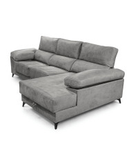 Sofá Chaise Longue Vis – Con arcón, asientos extraíbles y respaldos reclinables