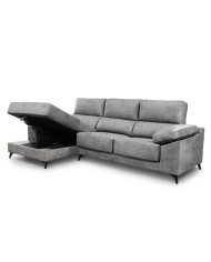 Sofá Chaise Longue Vis – Con arcón, asientos extraíbles y respaldos reclinables