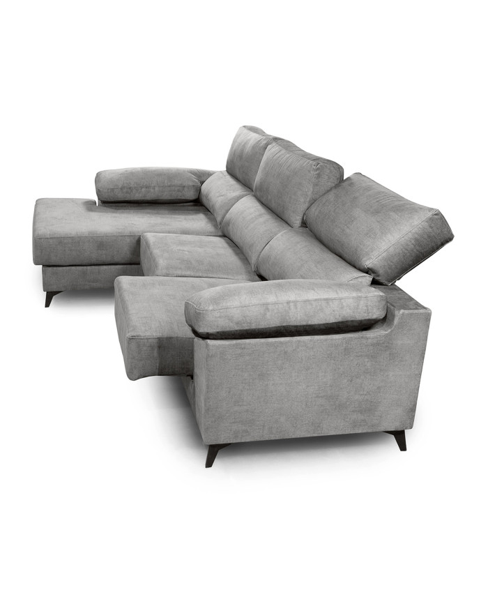 Sofá Chaise Longue Vis – Con arcón, asientos extraíbles y respaldos reclinables