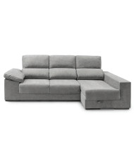 Sofá Chaise Longue Marcia – 3 plazas con asientos deslizantes, pouf y arcón