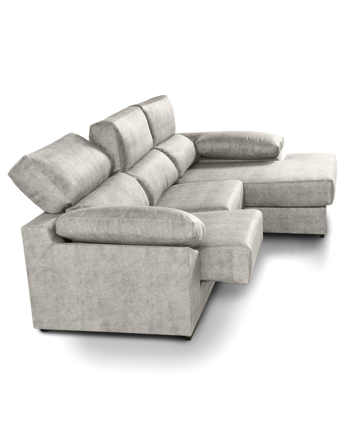 Sofá Chaise Longue Monti – Asientos extraíbles, respaldos reclinables y arcón