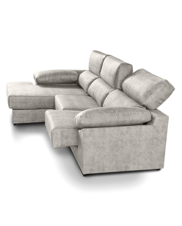 Sofá Chaise Longue Monti – Asientos extraíbles, respaldos reclinables y arcón