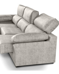 Sofá Chaise Longue Monti – Asientos extraíbles, respaldos reclinables y arcón