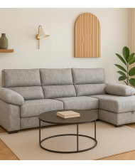Sofá Chaise Longue Monti – Asientos extraíbles, respaldos reclinables y arcón