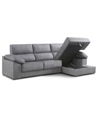 Sofá Chaise Longue Monti – Asientos extraíbles, respaldos reclinables y arcón