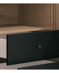 Mueble TV Tania con 4 cuerpos – Ébano y roble artisan