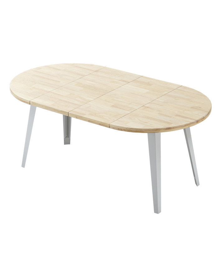 Mesa comedor redonda extensible industrial BERGI