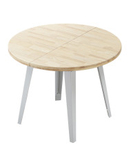 Mesa comedor redonda extensible industrial BERGI