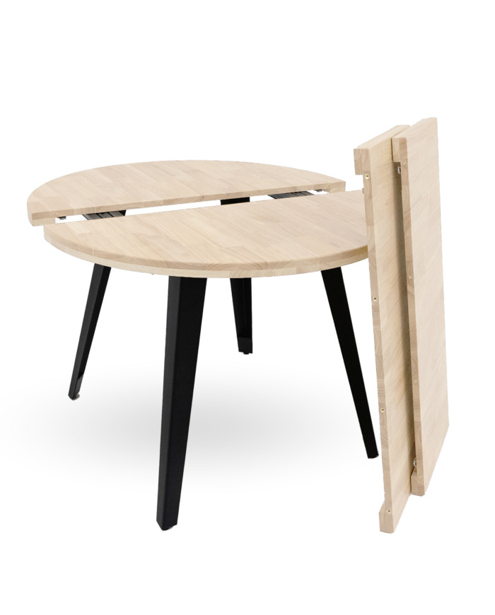 Mesa comedor redonda extensible industrial BERGI