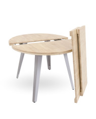 Mesa comedor redonda extensible industrial BERGI