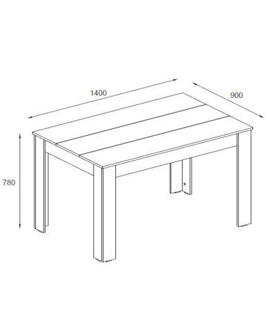Mesa de comedor fija Mirko 140x90 cm – Diseño funcional