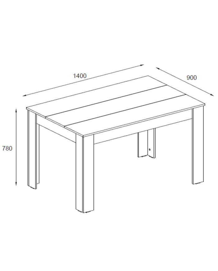 Mesa de comedor fija Mirko 140x90 cm – Diseño funcional