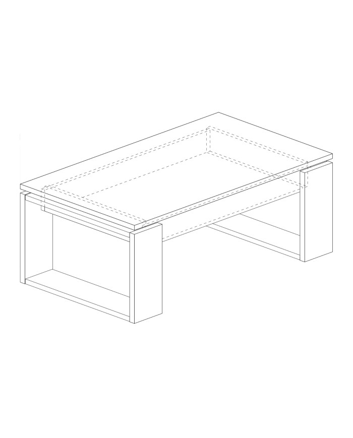 Mesa centro elevable Rubi II estilo industrial