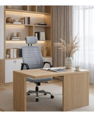 Silla de escritorio Queny ergonómica con reposacabezas