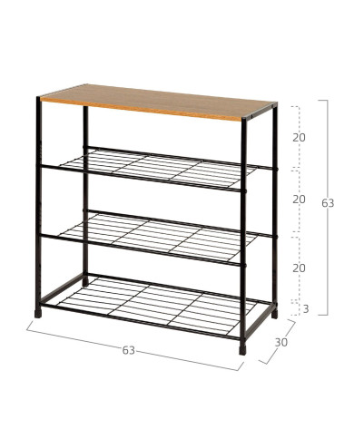 Estantería Kraft estilo industrial con 4 estantes