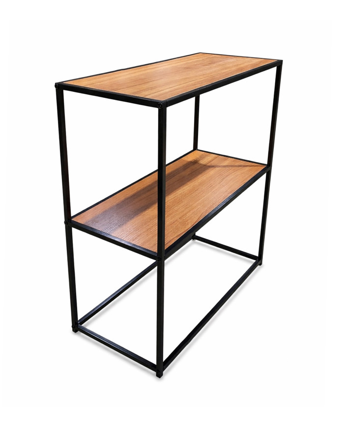 Estantería Kraft II industrial con estantes en roble