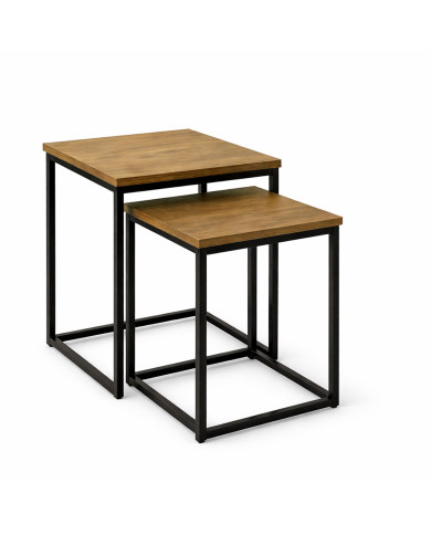 Mesa auxiliar Kraft pack 2 Uds. – Estilo industrial