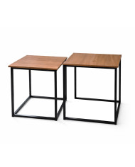 Mesa auxiliar Kraft pack 2 Uds. – Estilo industrial