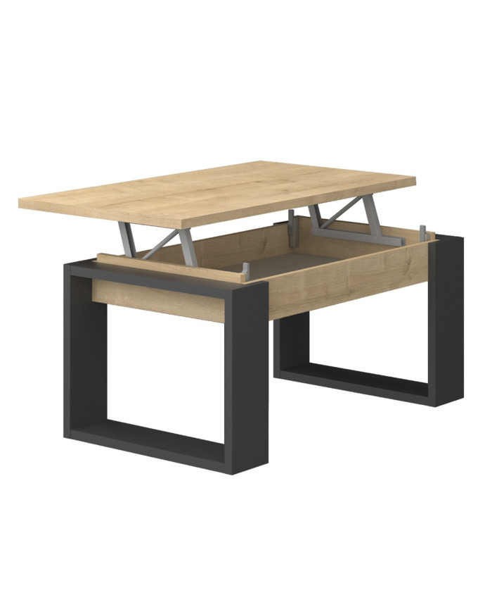 Mesa de centro elevable Rubi con almacenaje