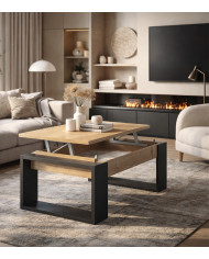 Mesa de centro elevable Rubi con almacenaje