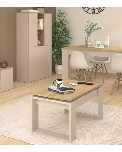 Mesa de centro elevable Rubi II con almacenaje