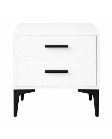 Mesita de noche Savia 2 cajones con patas metálicas