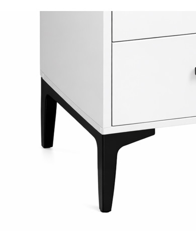 Mesita de noche Savia 2 cajones con patas metálicas