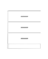 Mesita de noche Elara 3 cajones blanca