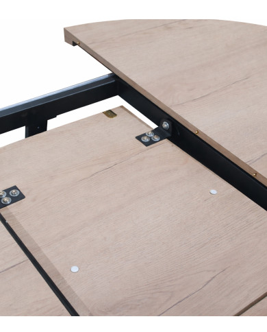 Mesa redonda extensible Anubis con patas cruzadas