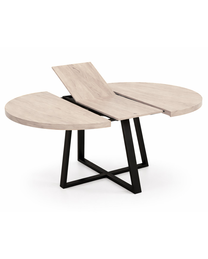 Mesa redonda extensible Anubis con patas cruzadas