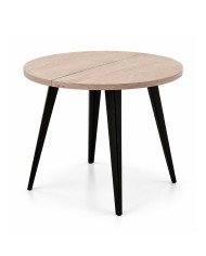 Mesa de comedor extensible Alpes melamina patas negras