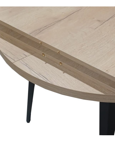 Mesa de comedor extensible Alpes melamina patas negras