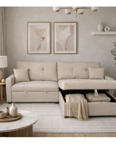 Sofá Sahara Chaise Longue con cama y arcón