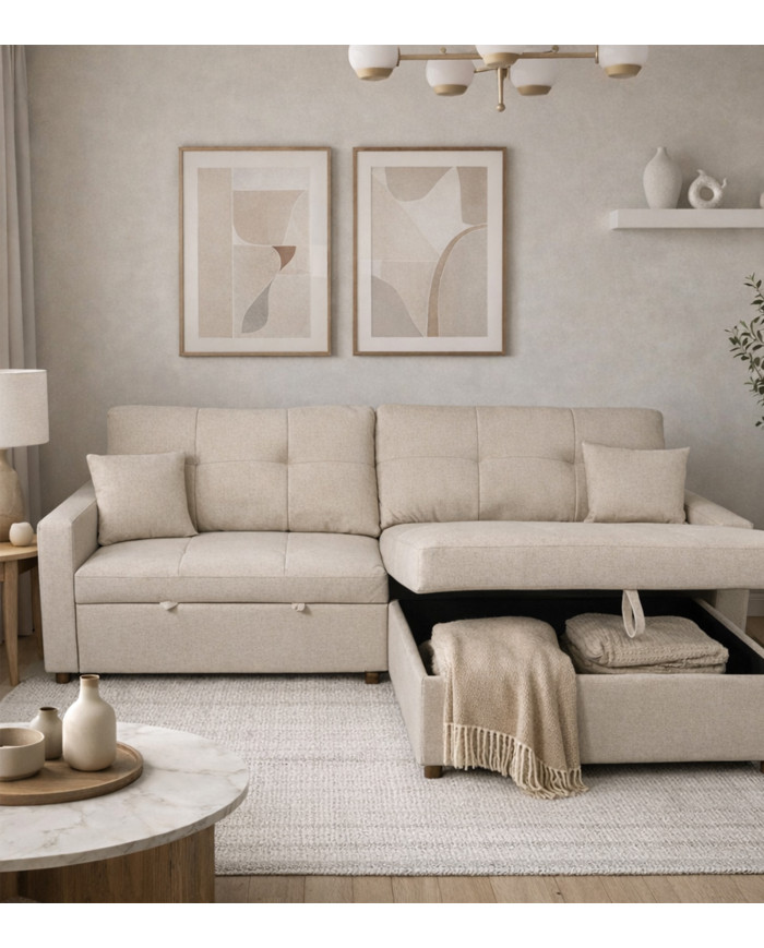 Sofá Sahara Chaise Longue con cama y arcón