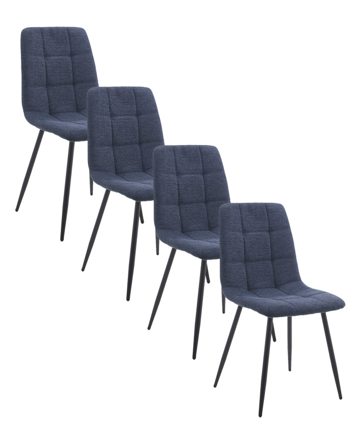 Sillas Astrid pack de 4 tapizadas con patas metálicas