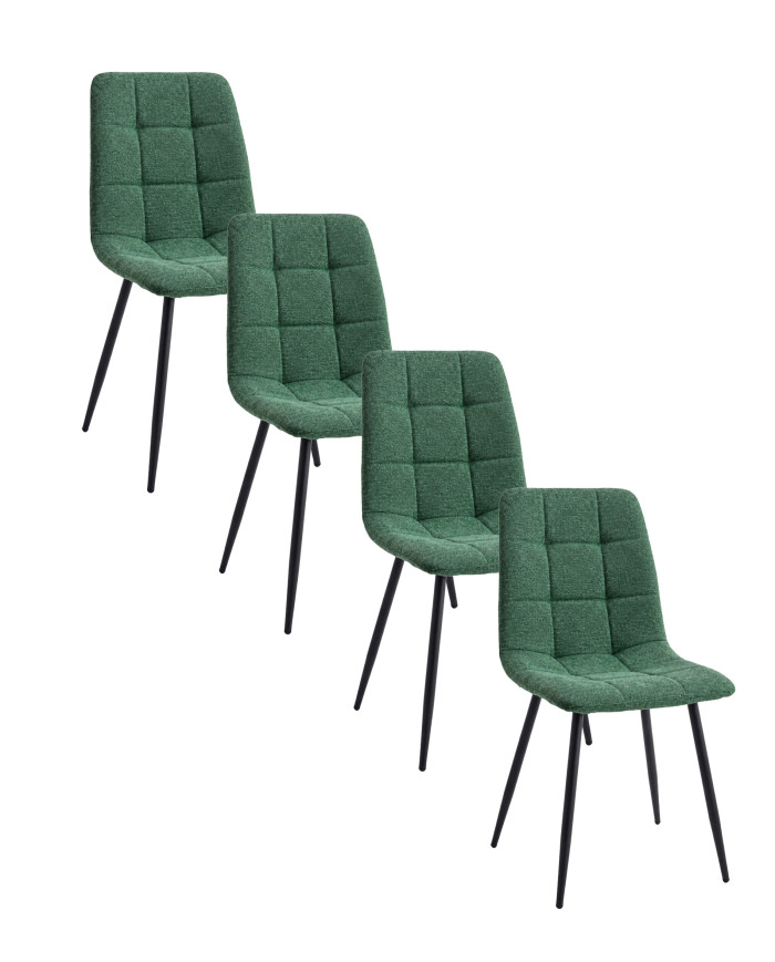 Sillas Astrid pack de 4 tapizadas con patas metálicas