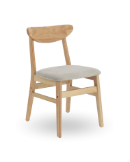 Elegante Pack de 2 Sillas de Comedor Dover - de Tela y Madera Natural